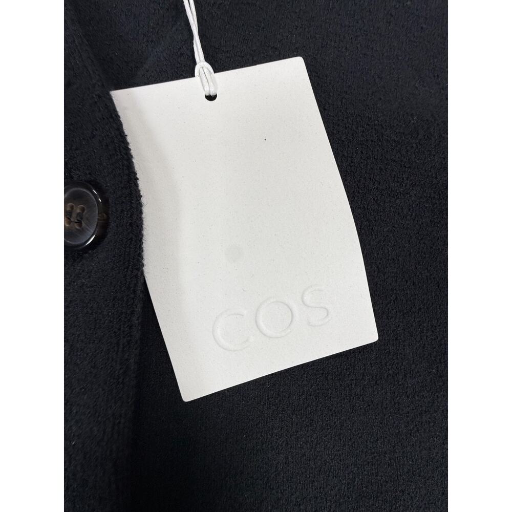 COS NWT Black Textured Knit Vest Medium Quiet Luxury Minimalist Button Front - Picture 4 of 11